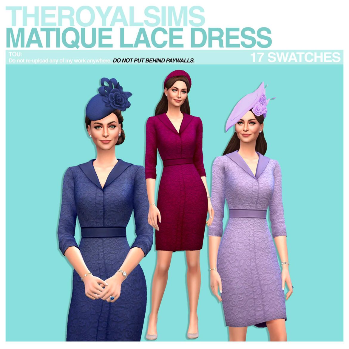 THEROYALSIMS MATIQUE LACE DRESS
