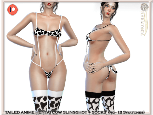 TAILED ANIME HENTAI COW SLINGSHOT + SOCKS