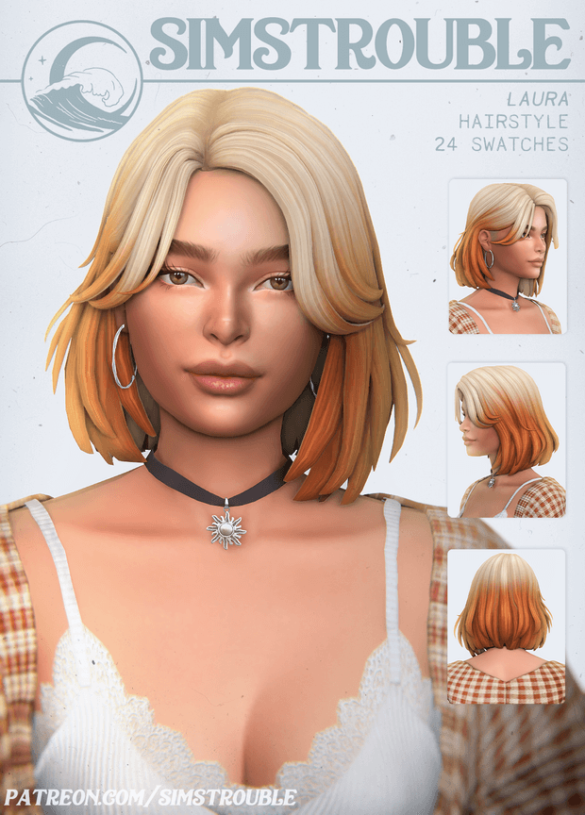 Laura Hairstyle (2 Versions) by simstrouble