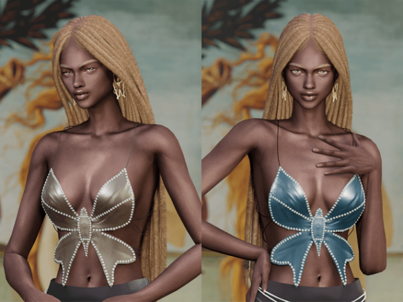 AREA Crystal Butterfly Top