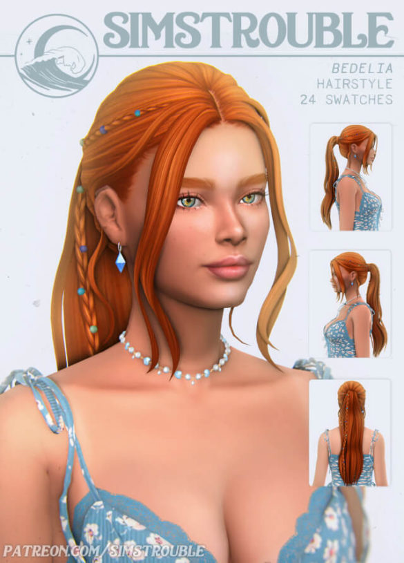 Bedelia Hairstyle (6 Versions) by simstrouble
