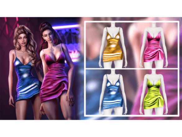 Satin & Metallic Dress Set