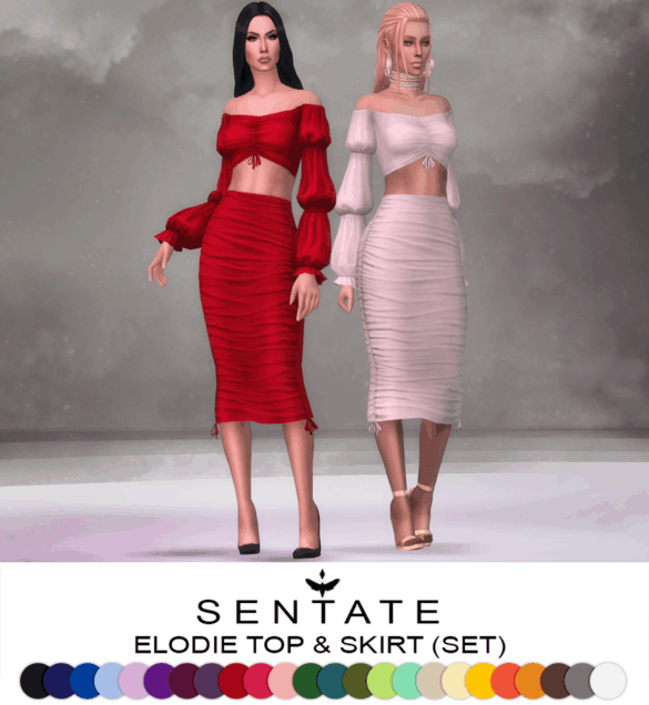 Elodie Top & Skirt set