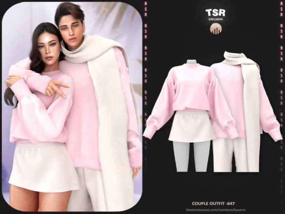 Couple Outfit -647 - Male Sweater+Scarf