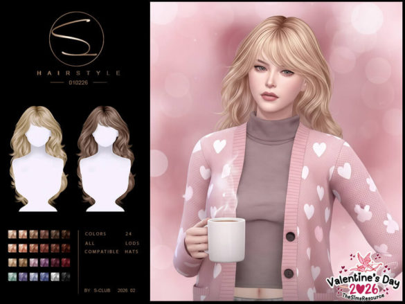 Valentines Days club ts4 hair