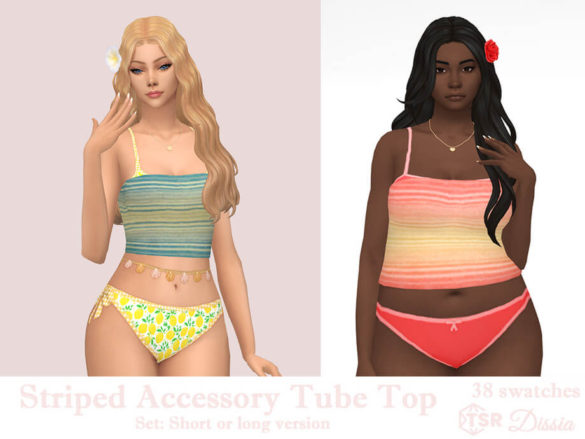 Striped Accessory Tube Tops Set